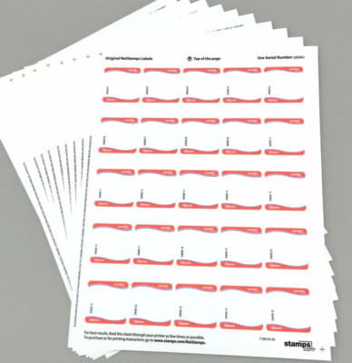 NetStamps Label Sheets Endicia USPS Postage Stamps Shipping 10 Sheets 250 Stamps | eBay