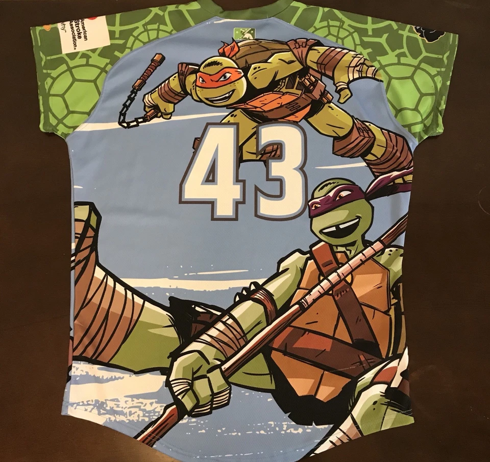 Rare OT MiLB West Virginia Black Bears Nickelodeon Ninja Turtles Baseball Jersey - Image 2 of 4