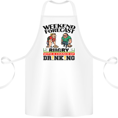 Weekend Forecast Rugby lustige Bier Alkohol Baumwolle Schürze 100% Bio