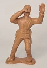 Vintage Large 4" Army Men Tan Soldier Figure Greenbrier International Binoculars