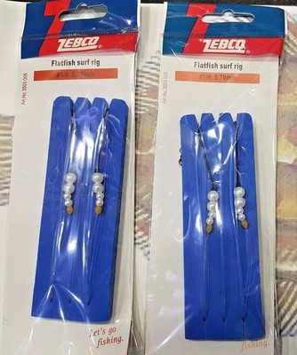 2 x ZEBCO PLATFISH SURF Rig Haken 1/0 Doppel Boot Strand Perlen Perlen ANGELN 