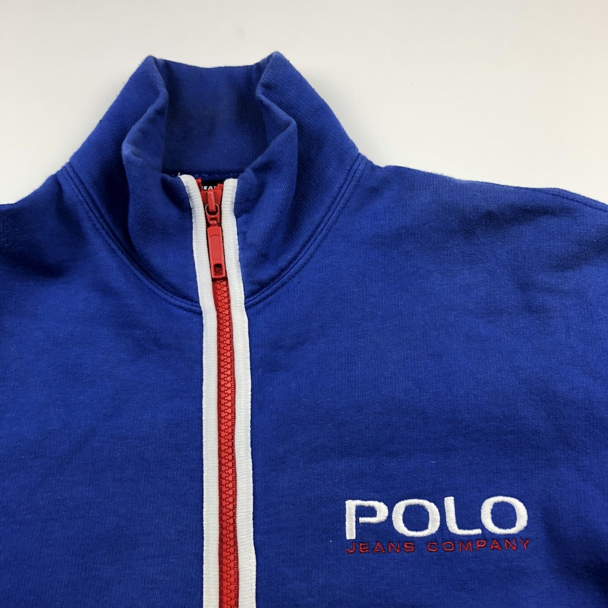 Vintage 90's Polo Jeans Company NASA Logo Track Jacket Blue