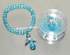 12 Communion Quiceanera Favors Blue Crystal  Angel Bracelet Bautizo Recuerdos