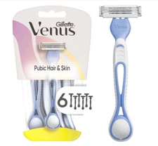 Gillette Venus Women's Disposable Razors for Pubic Hair and Skin, for Women, 6ct