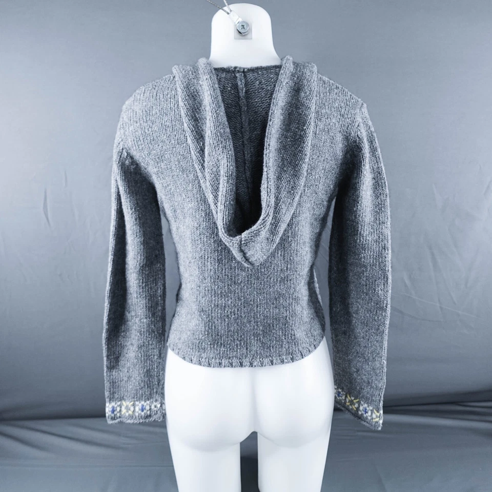Suéter con Capucha Next Era Mujer Gris Medio Fair Isle Tejido Invierno Y2K Cottagecore Foto 4 de 4
