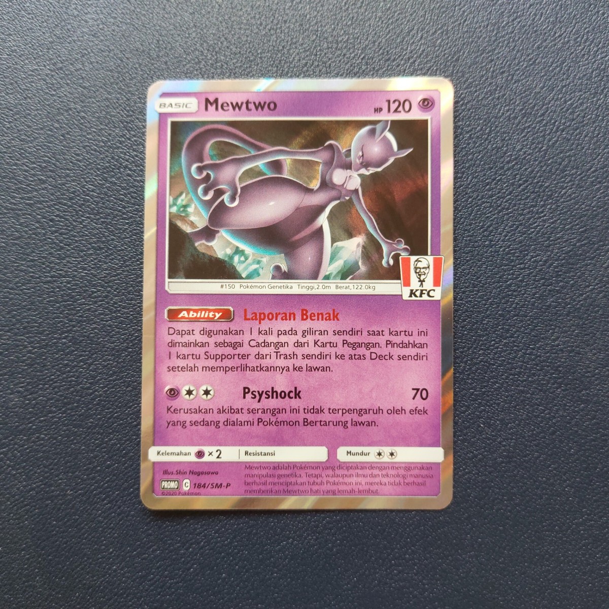 Pokemon KFC Mewtwo 184/SM-P Foil INDONESIA Promo Card 2020