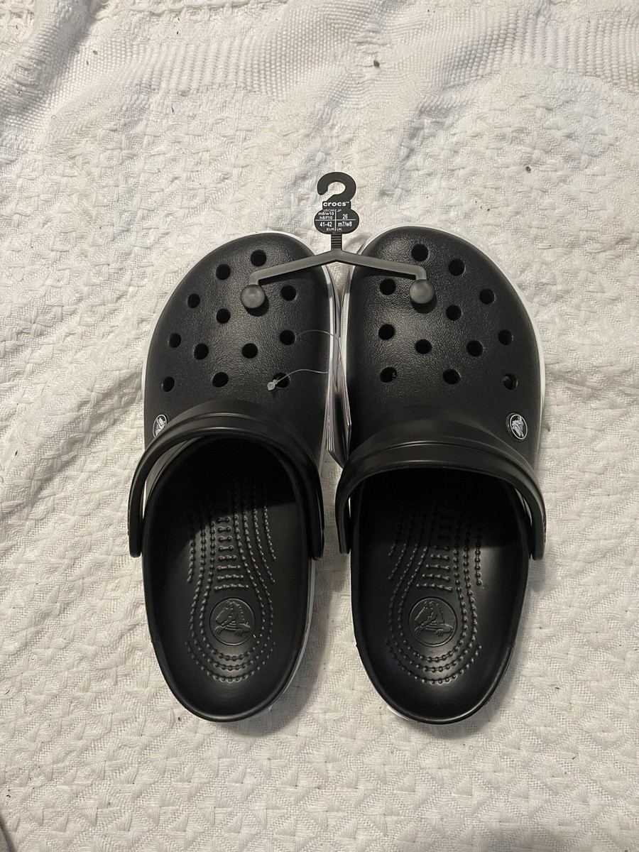 Crocs Crocband Men's Logo Mania Clog-black White Mens Size Women