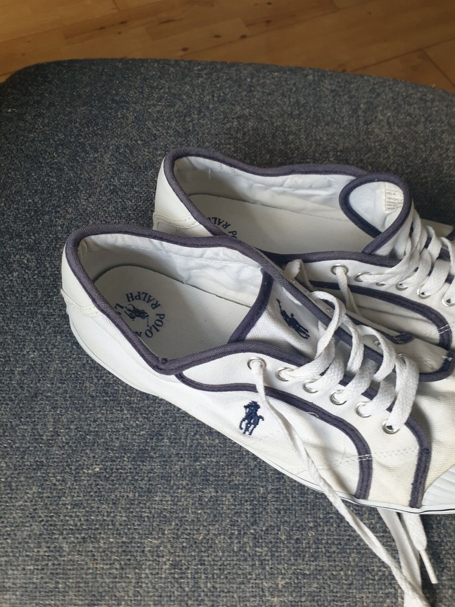 Mens Trainers Polo Ralph Lauren white Canvas Plimsolls Sneaker