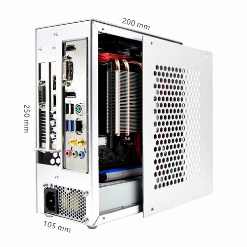S3, MINI ITX Estuche Aluminio 5 Litros PC Gaming Pequeño Chasis con Soporte de Mango... - Imagen 3 de 6