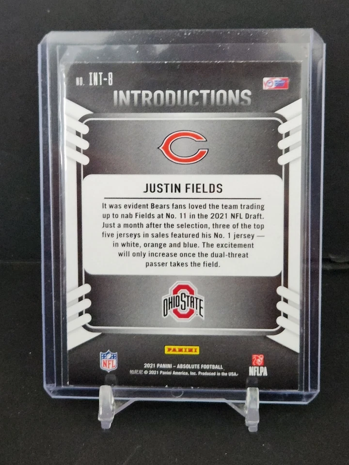 2021 Panini Absolute Football Introductions Justin Fields Rookie Card #INT-8 - Image 2 of 2