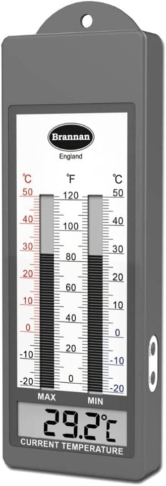 Brannan Waterproof Max Min Digital Thermometer Greenhouse Garden Indoor Outdoor