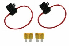 14 Gauge ATC ATO In-Line Fuse Holder Wire 12V Blade Waterproof 2 Pack 10 Amp