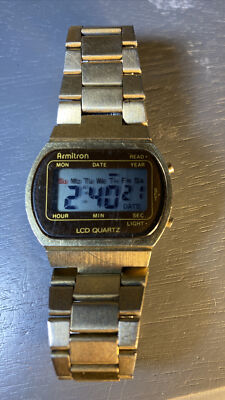 ARMITRON Digital Watch 40-6144 LCD QUARTZ Day Date W/Light Vintage