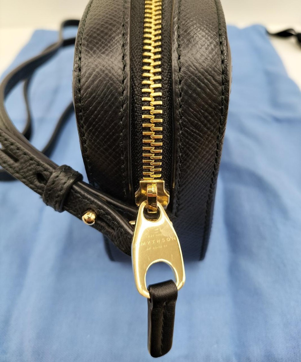 SMYTHSON Black Shoulder Bag for Women - Small with Gold Zip SMYTHSON Black Shoulder Bag for Women - Small with Gold Zip