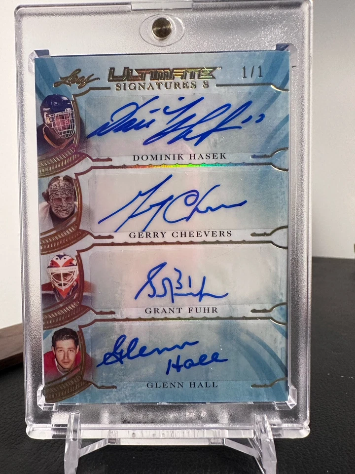 Leaf Ultimate Signatures 8 2019 - Hasek, Fuhr, Cheevers, Hall, Smith, Potvin 1/1 Foto 2 de 4