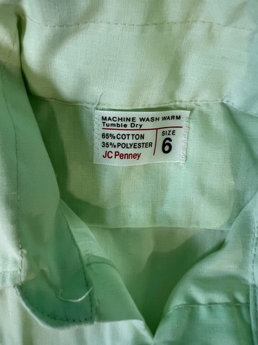 JC Penney Boys Size 6 Solid Dress Shirt Vintage USA 1980's Green-C1 - 第 4/16 張圖片