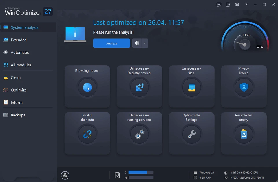 Ashampoo WinOptimizer 28 Improve Fix Optimize Enhance Windows - Image 3 of 4