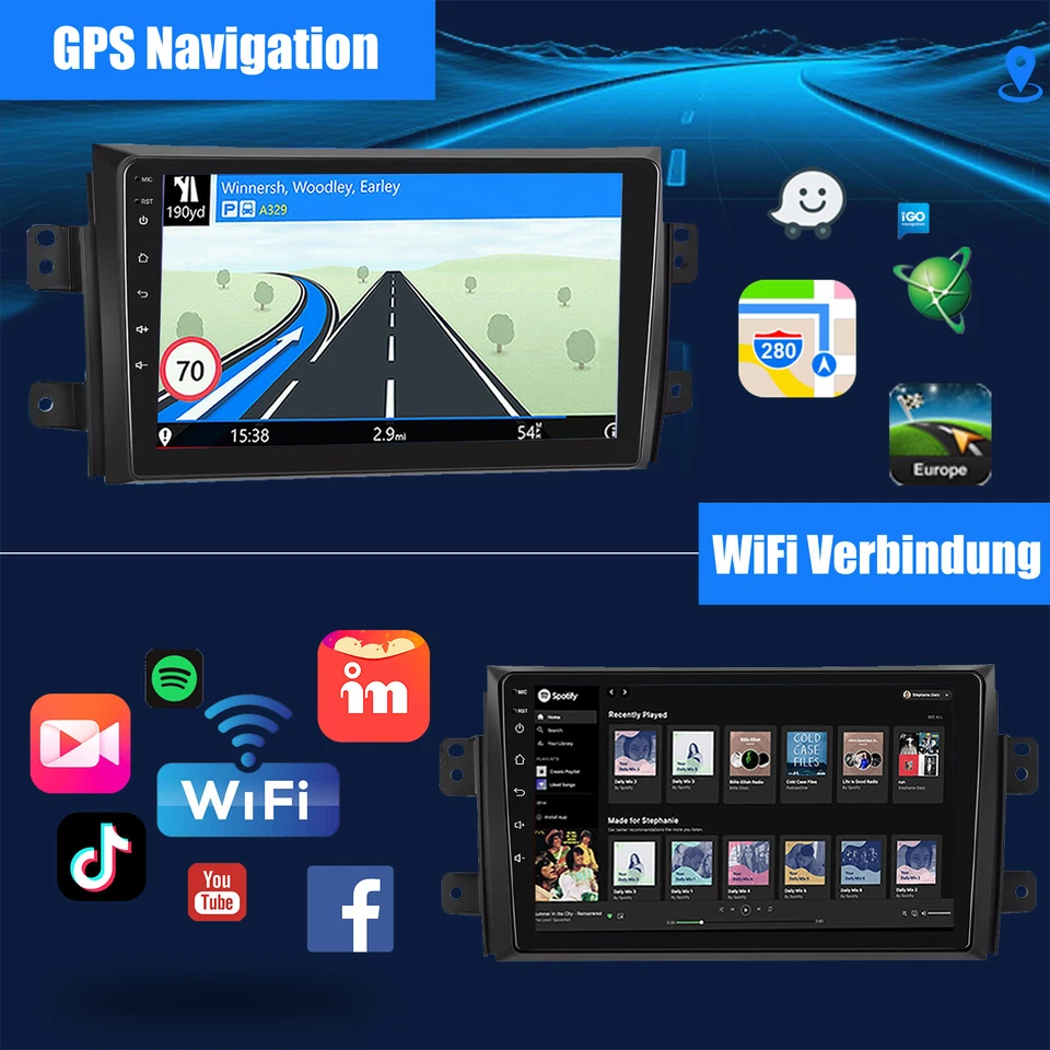 2+64GB Für Suzuki SX4 Fiat Sedici 06-13 Autoradio CarPlay Android13 BT GPS Navi - Bild 4 von 4