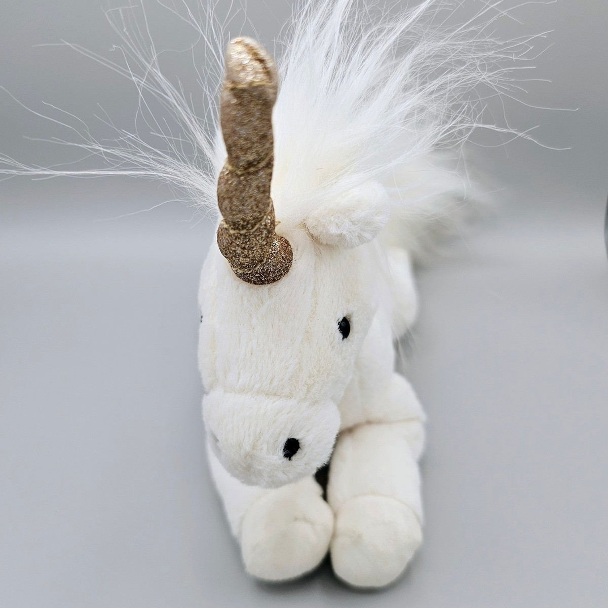Jellycat Plush Unicorn Luna White Glitter Horn Gold 12