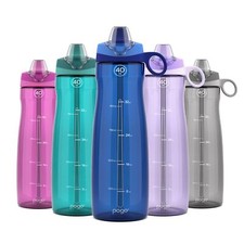BPA-Free Tritan Plastic Water Bottle with Soft Straw 40 Oz Blue