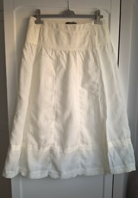 Max Mara Weekend Rock weiß 100% Leinen Größe 44 TOP ZUSTAND