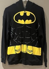 Batman Zippered Hoodie Sweatshirt Costume Boys Size XL