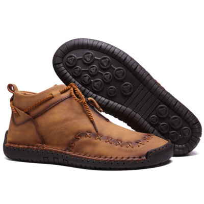 Sneakers Men's Genuine Leather Sport Shoes Ankle Boots Comfort Flat Casual Shoes
