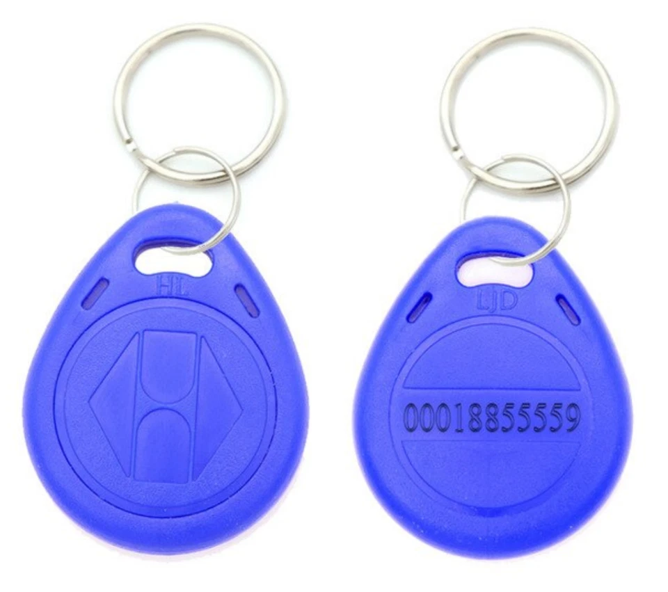 100 X BLUE 125Khz RFID TK4100 EM4100 Proximity ID Card Token Tags Key Keyfobs - Image 2 of 2