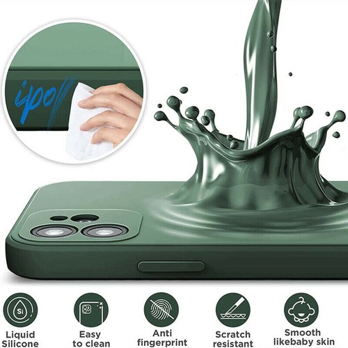 Square For iPhone 15 14 12 13 Pro Max Soft Liquid Silicone Shockproof Case Cover - Zdjęcie 12 z 19
