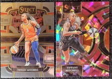 TIFFANY MITCHELL 2024 Select WNBA PINK CRACKED ICE Premier #189 & Base #44 SUN