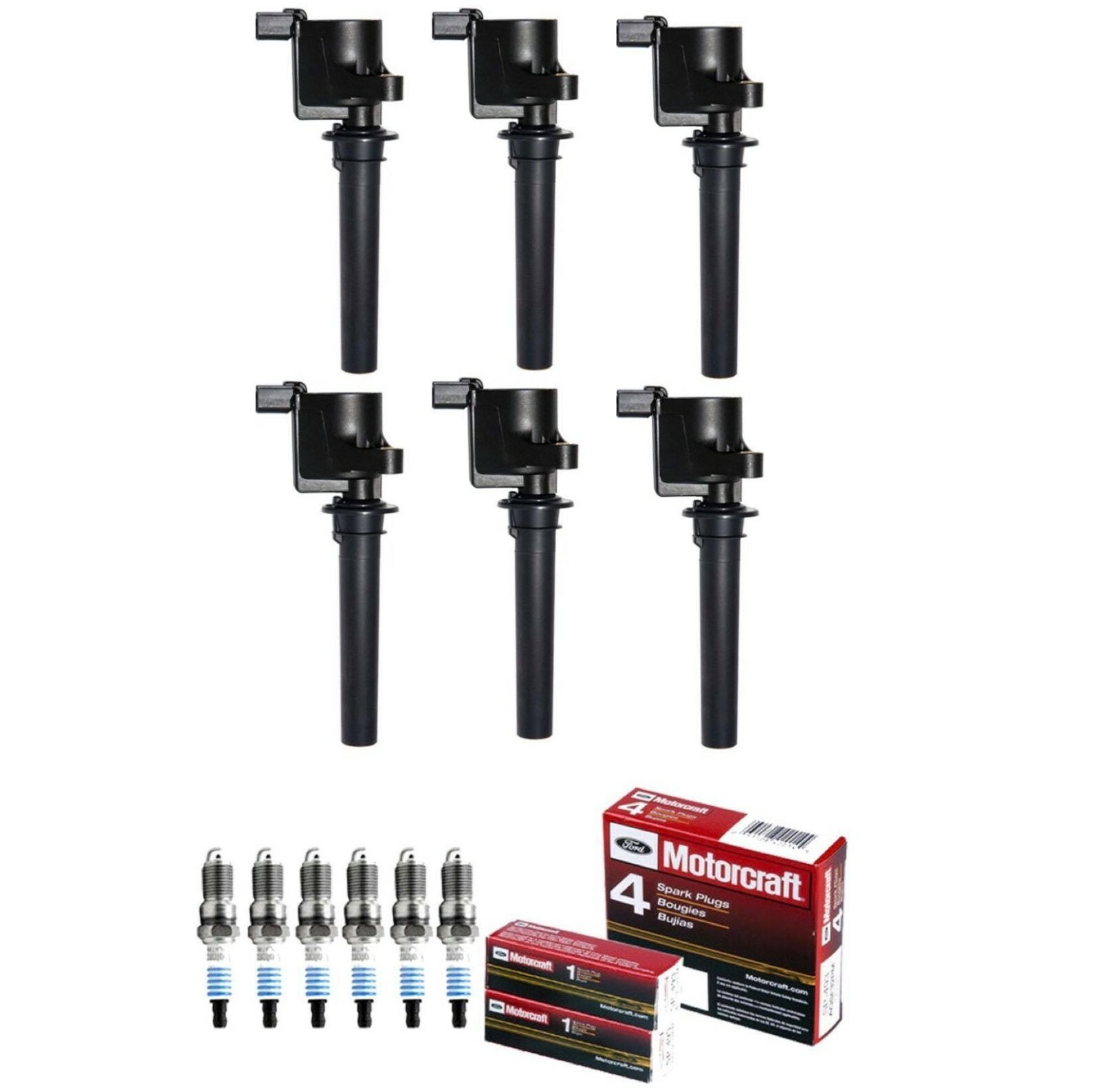 Set of 6 Ignition Coils and 6 Spark Plugs For Ford Mazda 3.0L V6 DG513