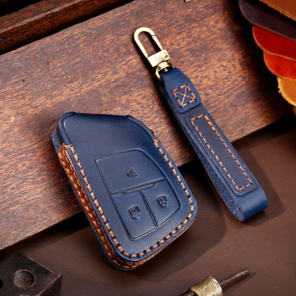Leather Remote Key Case Cover Fob Shell Holder For Buick Envision
