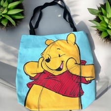 Disney Winnie the Pooh Tote Bag Sketch Art Double Sided Aqua Medium Collectible