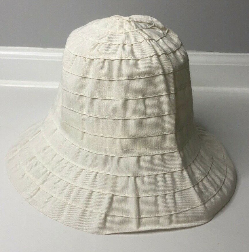 Grevi Cream Striped Cotton Blend Bucket Hat Made in Italy | eBay display picture 3