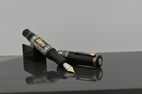 Marlen Moai Fountain Pen | Limited Edit. 288 pcs | Italian Resin, Silver, Bronze - Bild 8 von 10