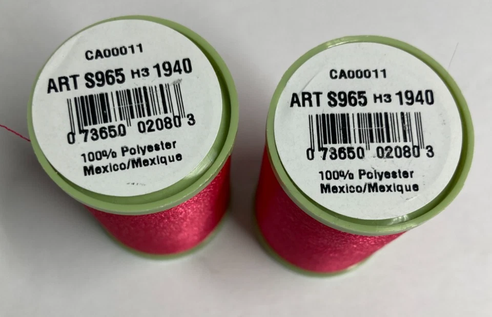 Coats & Clark Thread Pink Machine Embroidery Polyester S965  600 Yds x 2 Spools - Image 3 of 4