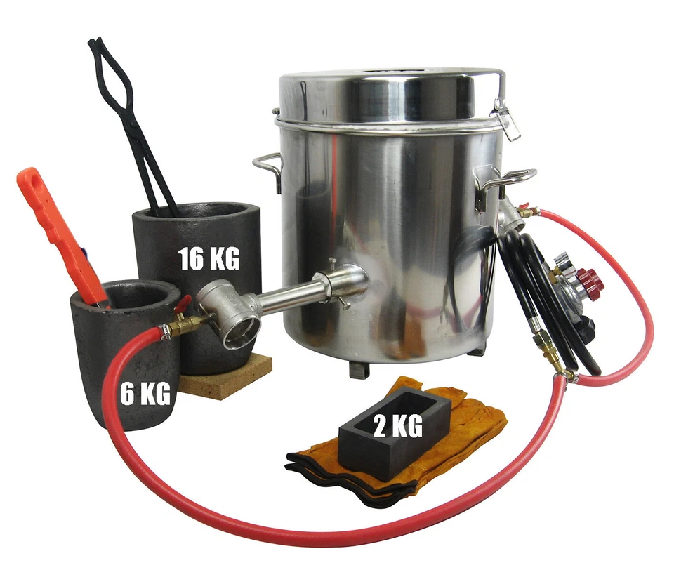 16KG Gas Metal Melting Furnace Propane Forge Copper Brass Crucible Tongs - image 2 of 4