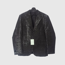 BNWT H M Holiday '23 Jacquard Weave Black Snakeskin Sheen Blazer 36R,38R,42R,44R