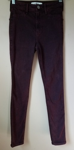 Hollister para mujer Juniors Rojo Wash Denim Jeans Pantalones Talla 0 24  Skinny | eBay