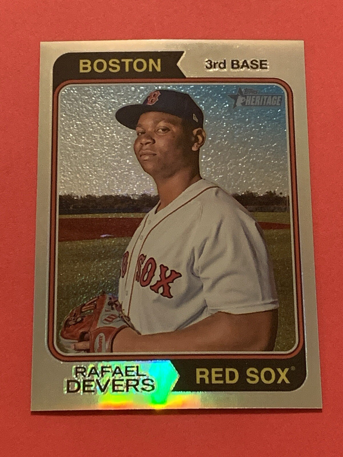 RAFAEL DEVERS (409/574) (CHROME REFRACTOR) 2023 Topps Heritage #8 SSP RED SOX