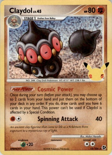 2008 Pokemon Diamond & Pearl - Great Encounters #15 Claydol Holofoil