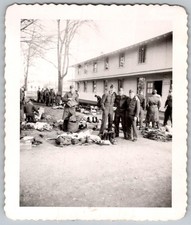 Vtg B W Snapshot Men Soldiers Military Uniforms Barracks Gear Layout WW2 1940s