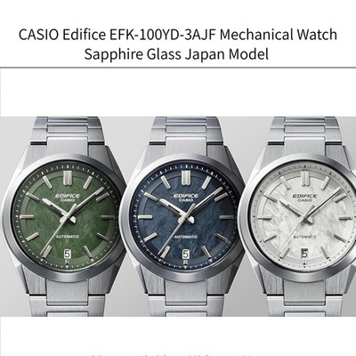 CASIO Edifice EFK-100YD-3AJF Mechanische Uhr Saphirglas Japan Modell SilverA