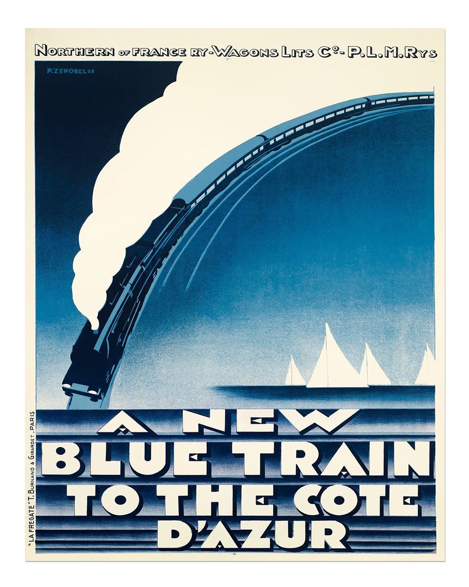 Vintage Travel Poster Wall Art - Blue Train to Cote d'Azur Home
