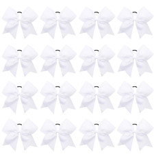 16PCS 8" Large Cheer Hair Bows Ponytail Holder Elastic Band for Cheerleading Gir