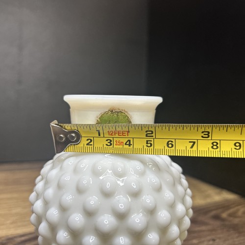 VTG Fenton Hobnail White Milk Glass Vase Small 5" Cottage Core Bubble Opaque - Picture 9 of 9