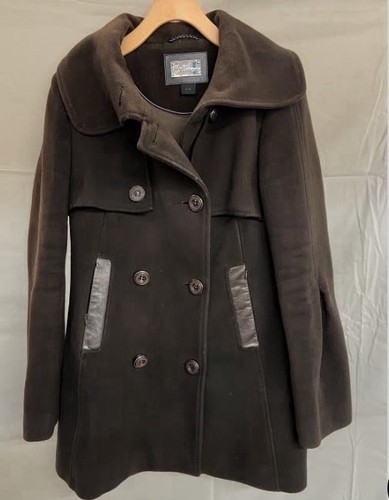 Mackage Presscott Coat Womens Large Peacoat Brown Wool Cashmere Canada
