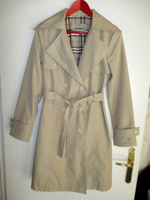 Burberry Damen Trenchcoat Mantel Beige Elfenbein Größe M