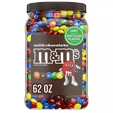 M&M'S Milk Chocolate Candy Jar, 62 oz Bulk Pack