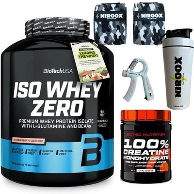 BioTech USA Iso Whey Zero Laktosefreis Eiweiß 1816g Dose + Creatine 300 gr